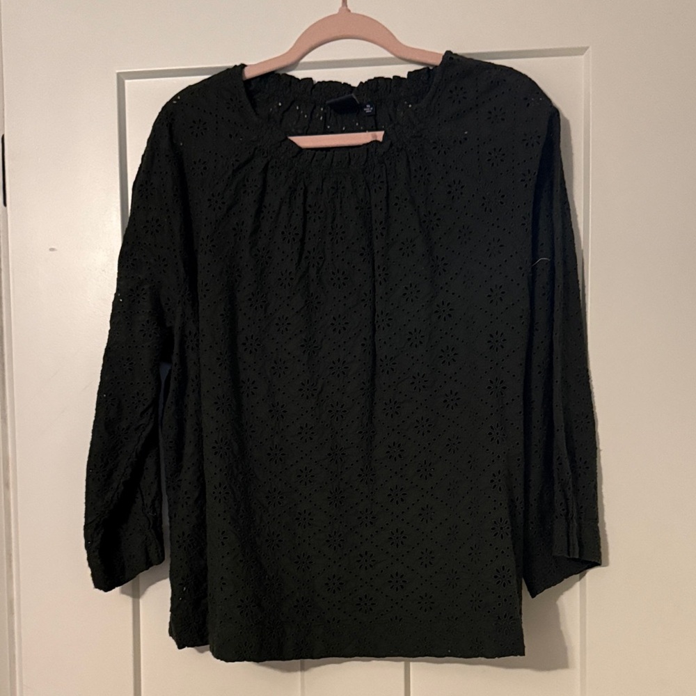 GAP Women's Green Eyelet Blouse